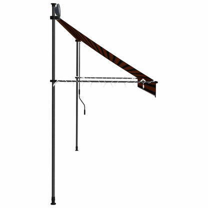 Toldo retrátil manual com LED 350 cm laranja e castanho