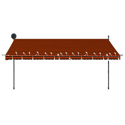 Toldo retrátil manual com LED 400 cm laranja e castanho