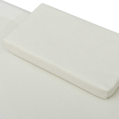 Espreguiçadeira com toldo e almofadas branco nata