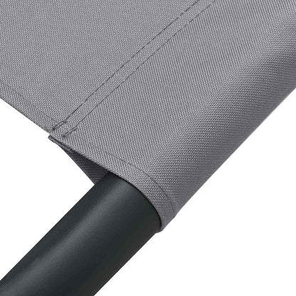 Espreguiçadeira com toldo e almofadas cinzento