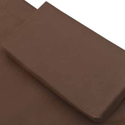 Espreguiçadeira com toldo e almofada castanho