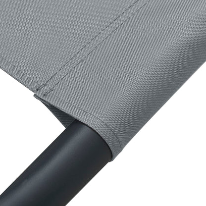 Espreguiçadeira com toldo e almofada cinzento