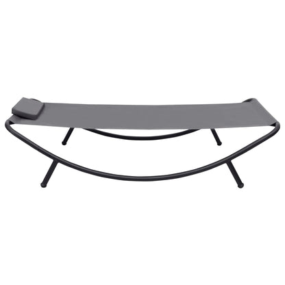 Espreguiçadeira de jardim 200x90 cm aço cinzento