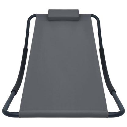 Espreguiçadeira de jardim 200x90 cm aço cinzento