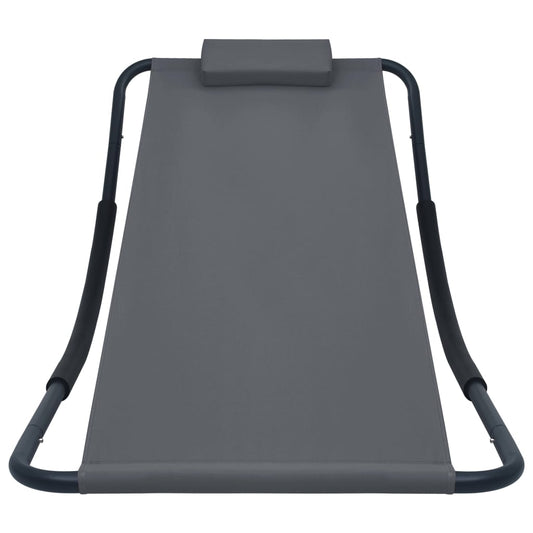 Espreguiçadeira de jardim 200x90 cm aço cinzento