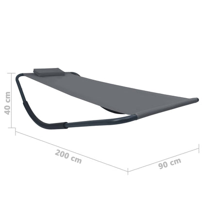 Espreguiçadeira de jardim 200x90 cm aço cinzento