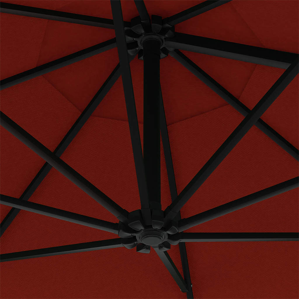 Guarda-sol montar na parede c/ mastro metálico 300 cm terracota