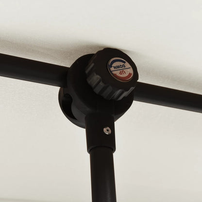 Guarda-sol de jardim c/ poste alumínio 180x110 cm branco areia