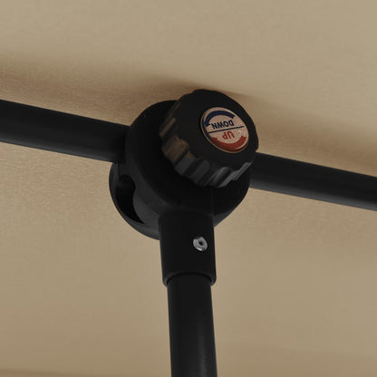 Guarda-sol jardim c/ poste alumínio 180x110cm cinza-acastanhado