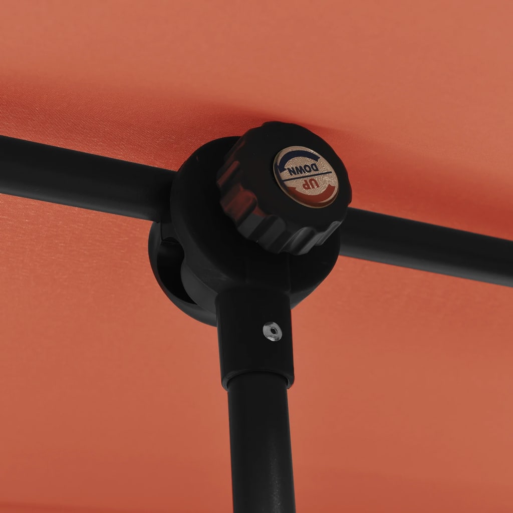 Guarda-sol de jardim c/ poste de alumínio 180x110 cm terracota