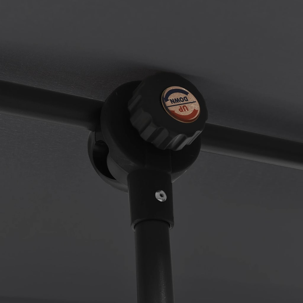 Guarda-sol de jardim com poste de alumínio 180x110 cm preto