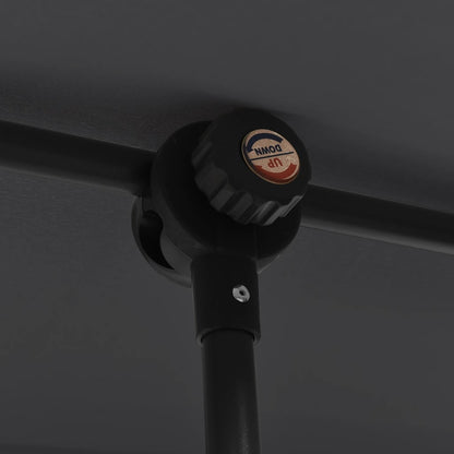 Guarda-sol de jardim com poste de alumínio 180x110 cm preto