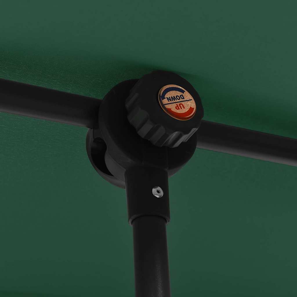 Guarda-sol de jardim com poste de alumínio 2x1,5 m verde