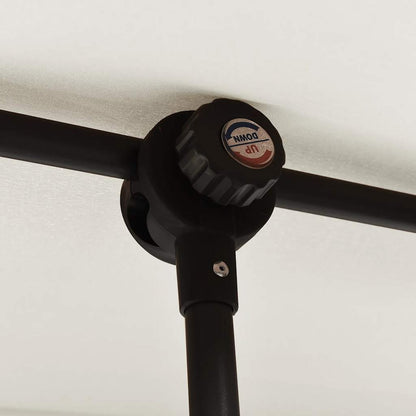 Guarda-sol de jardim c/ poste de alumínio 2x1,5 m branco areia