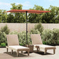 Guarda-sol de jardim com poste de alumínio 2x1,5 m terracota