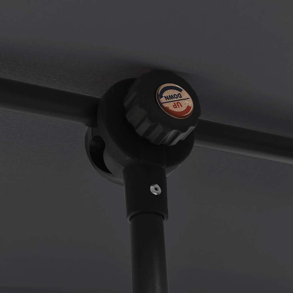 Guarda-sol de jardim com poste de alumínio 2x1,5 m preto