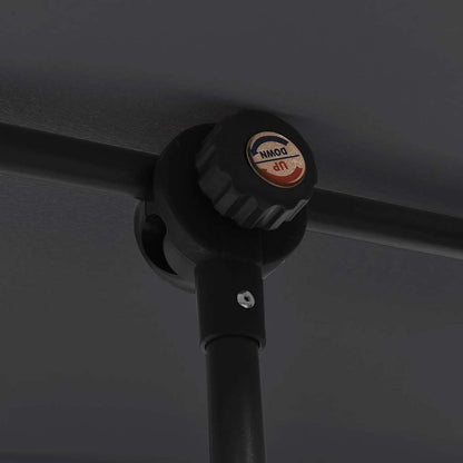 Guarda-sol de jardim com poste de alumínio 2x1,5 m preto