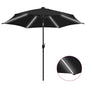 Guarda-sol de jardim c/ luzes LED/poste alumínio 300 cm preto