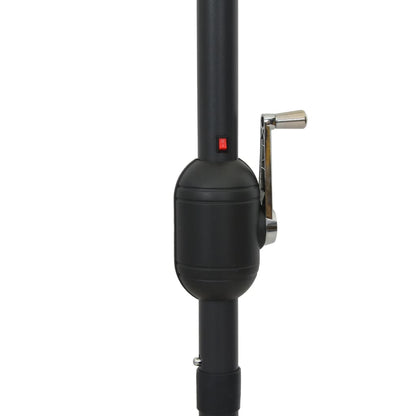 Guarda-sol de jardim c/ luzes LED/poste alumínio 300 cm preto