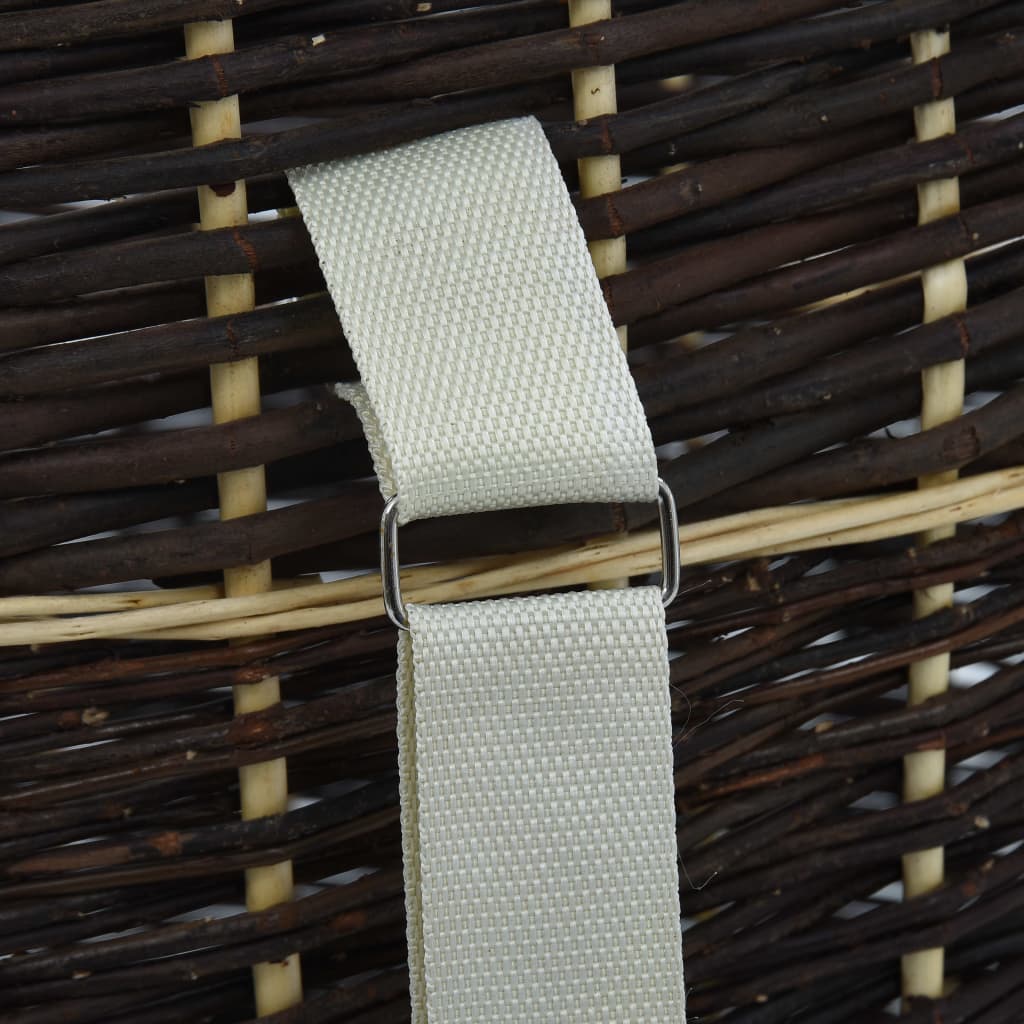 Mochila para lenha com alças 57x51x69 cm salgueiro natural