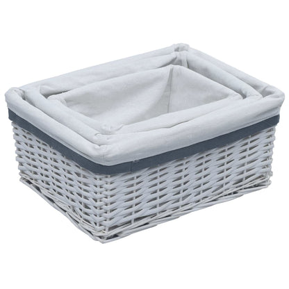 3 pcs conjunto de cestos de encastrar salgueiro branco