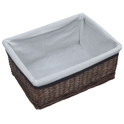 6 pcs conjunto de cestos de encastrar salgueiro castanho