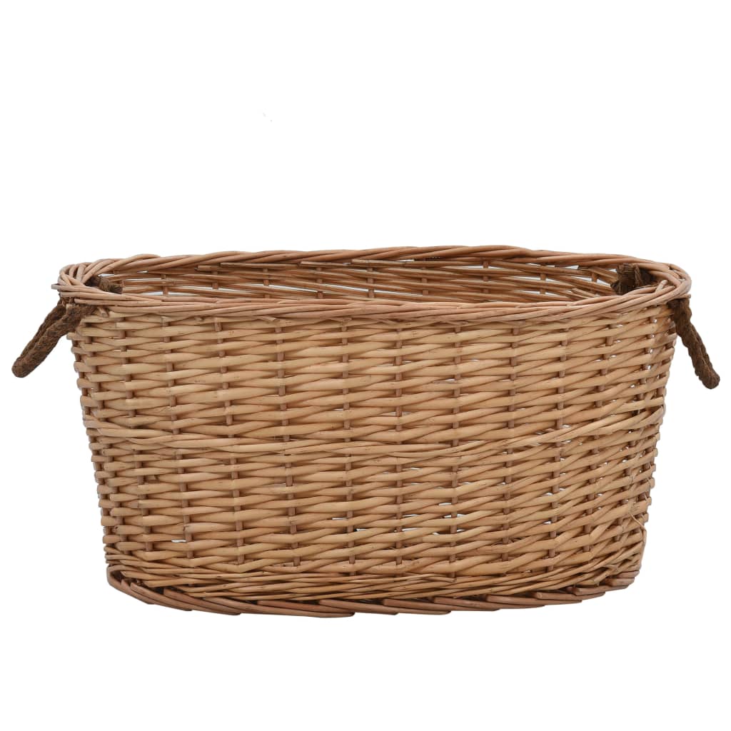 Cesto para lenha com pegas 56x40x28 cm salgueiro natural