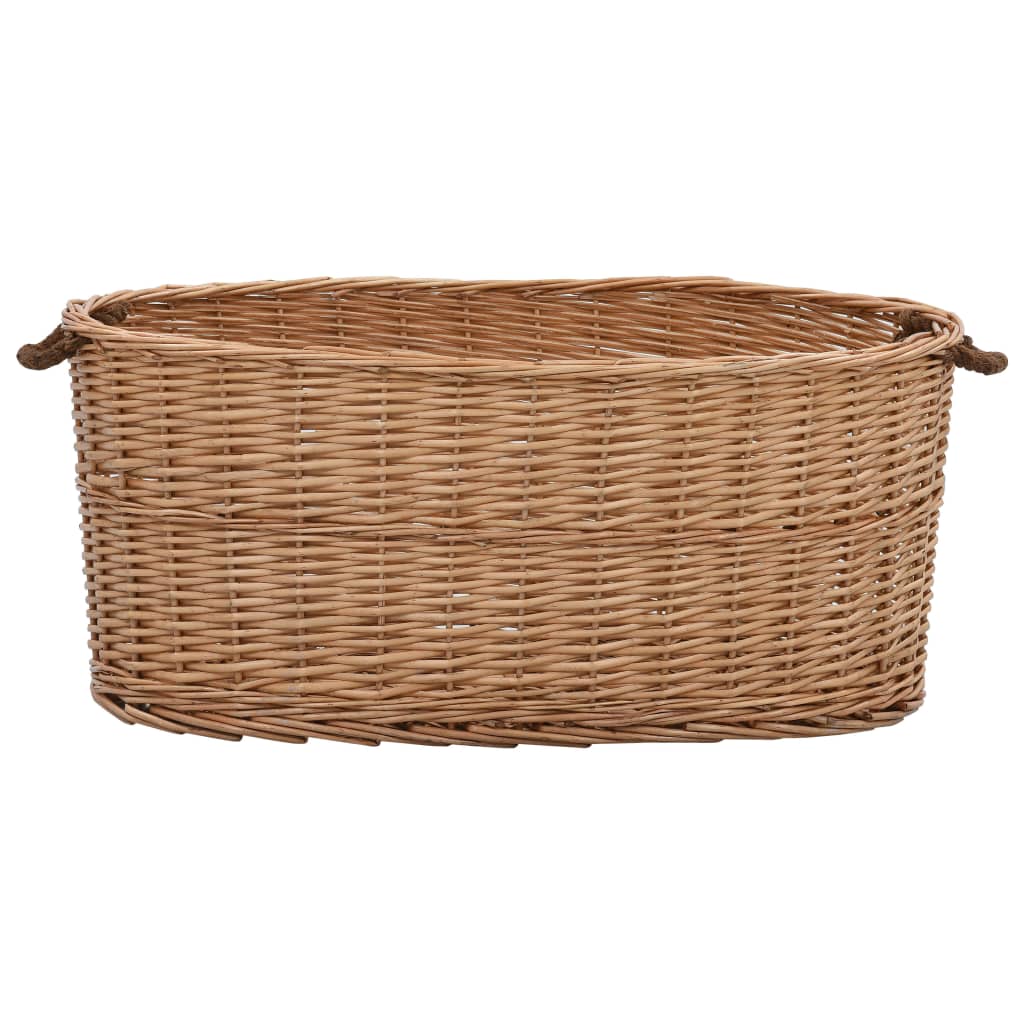 Cesto para lenha com pegas 78x54x34 cm salgueiro natural