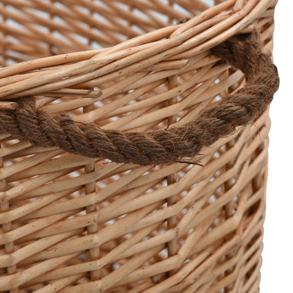 Cesto para lenha com pegas 78x54x34 cm salgueiro natural