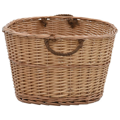 Cesto para lenha com pegas 88x57x34 cm salgueiro natural