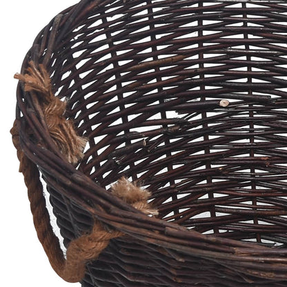 Conjunto de cestos lenha empilháveis 3 pcs salgueiro castanho