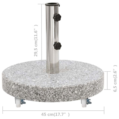 Base de guarda-sol redonda granito 30 kg cinzento