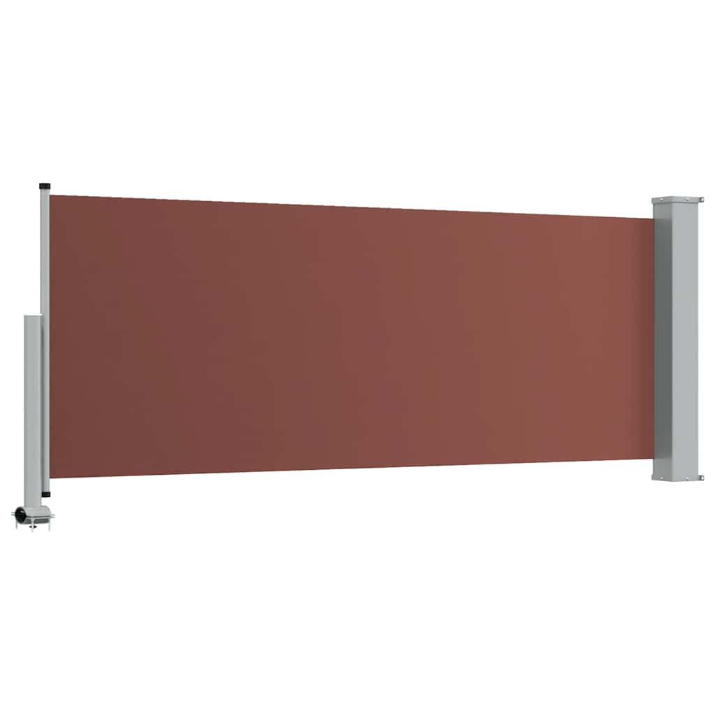 Toldo lateral retrátil para pátio 100x300 cm castanho
