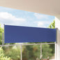 Toldo lateral retrátil para pátio 100x300 cm azul