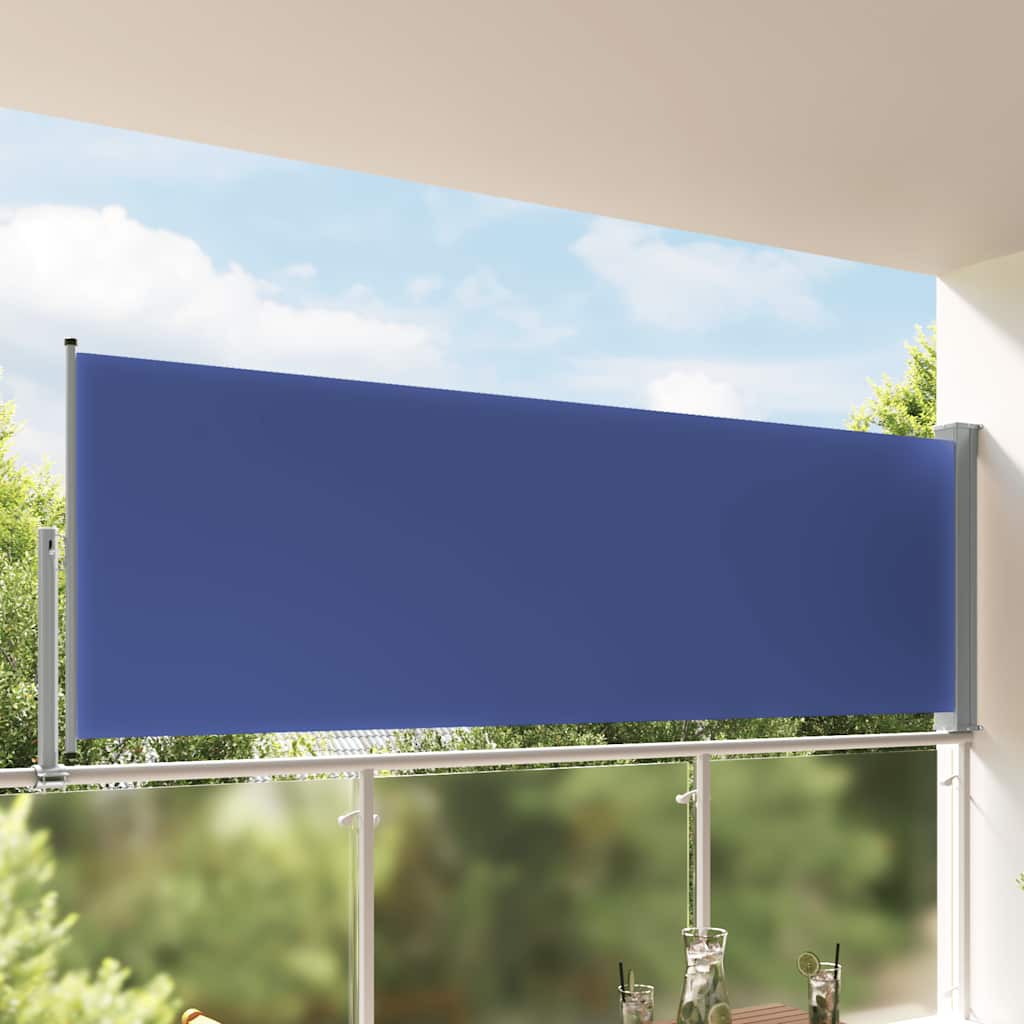 Toldo lateral retrátil para pátio 120x300 cm azul