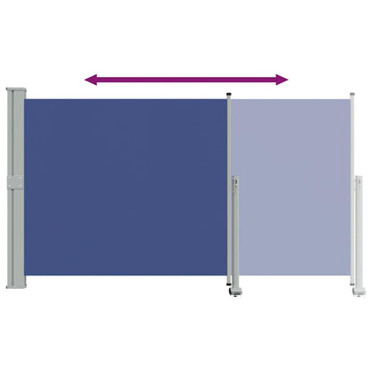 Toldo lateral retrátil para pátio 140x300 cm azul