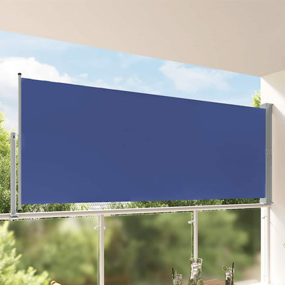 Toldo lateral retrátil para pátio 140x300 cm azul