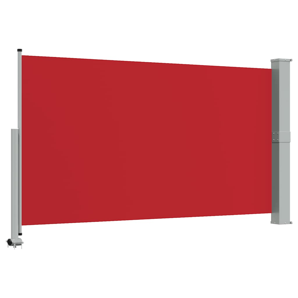 Toldo lateral retrátil para pátio 140x300 cm vermelho