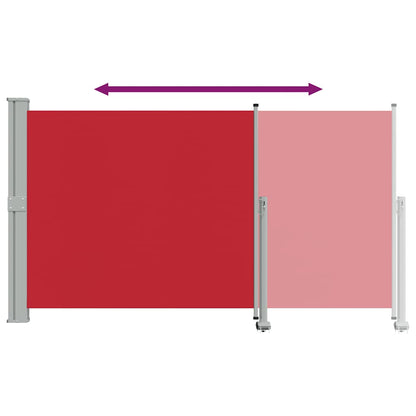 Toldo lateral retrátil para pátio 140x300 cm vermelho