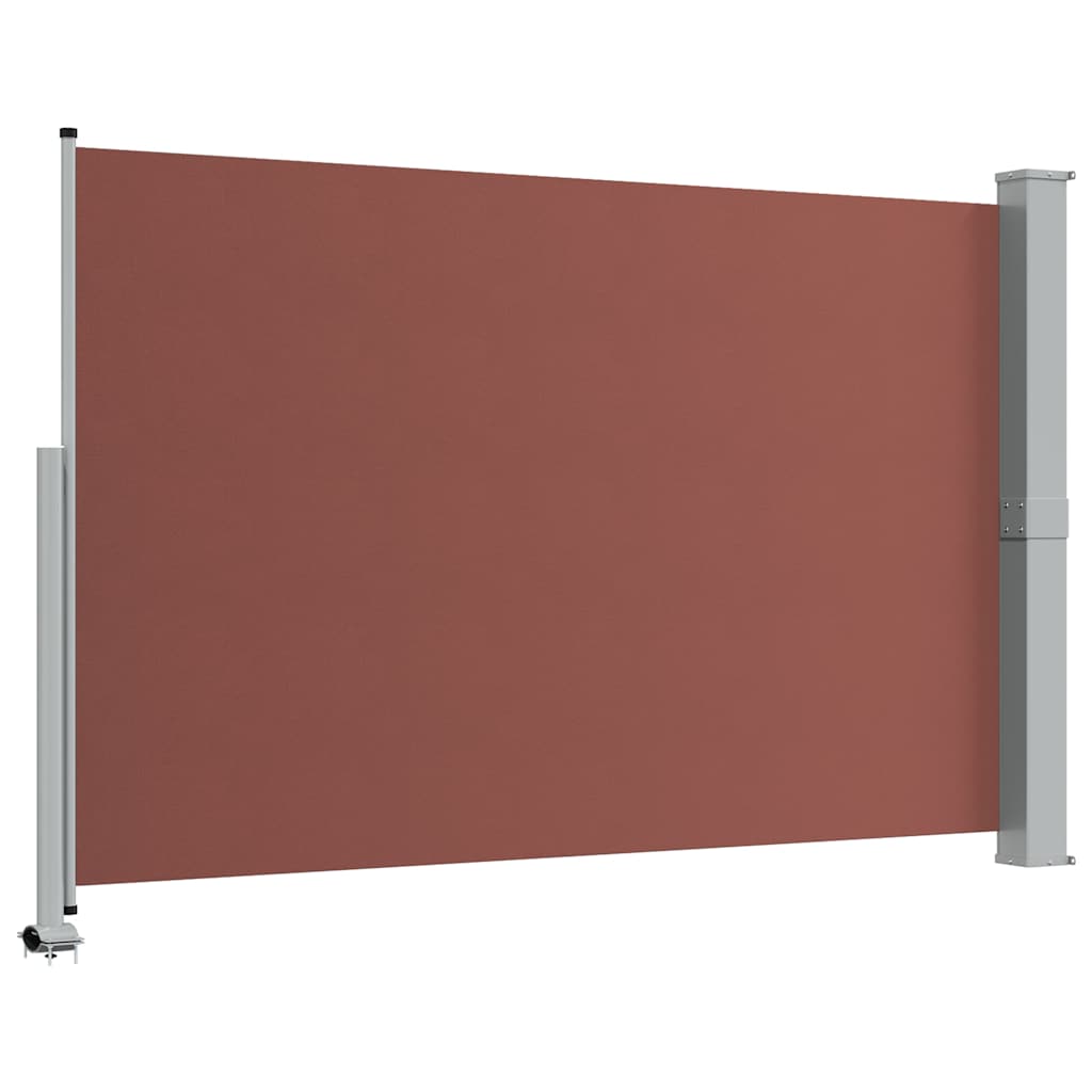 Toldo lateral retrátil para pátio 160x300 cm castanho
