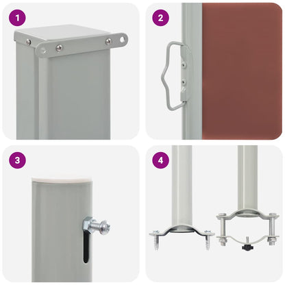 Toldo lateral retrátil para pátio 160x300 cm castanho