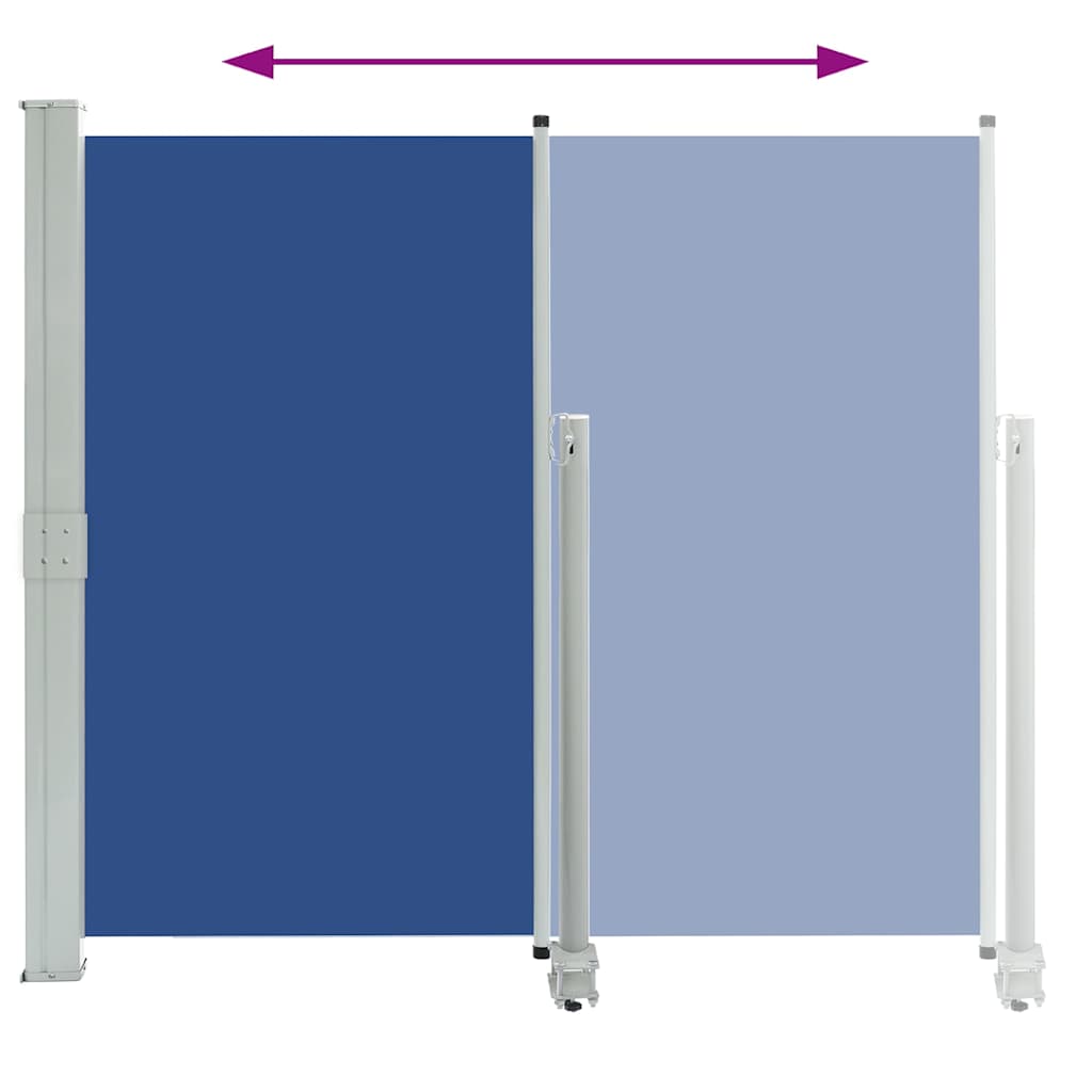 Toldo lateral retrátil para pátio 160x300 cm azul