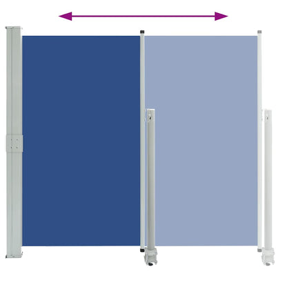 Toldo lateral retrátil para pátio 160x300 cm azul