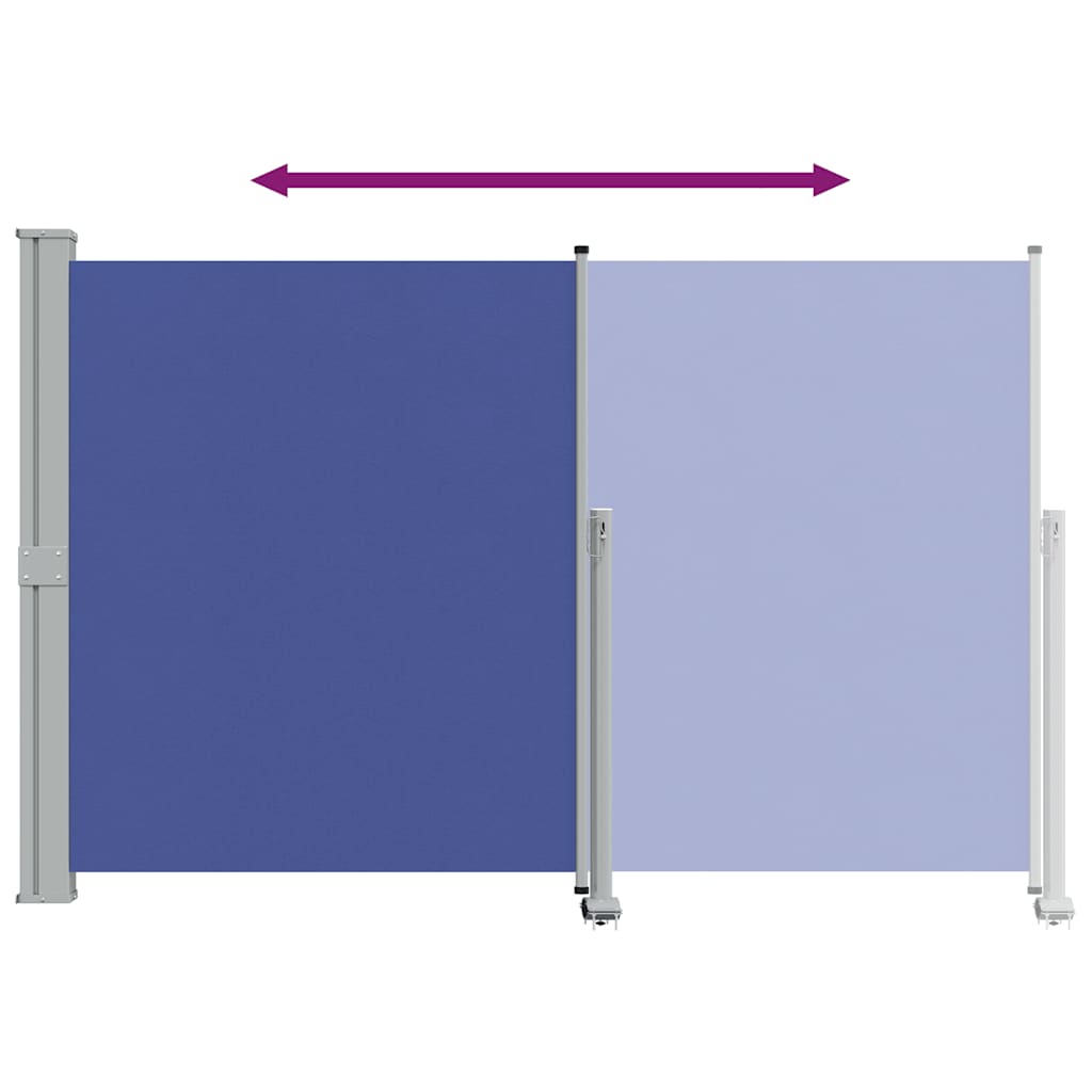 Toldo lateral retrátil para pátio 160x300 cm azul