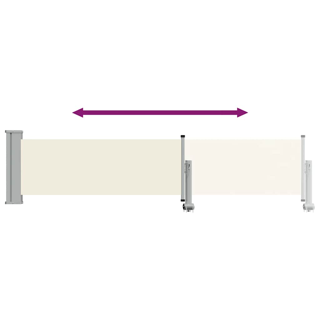 Toldo lateral retrátil para pátio 60x300 cm creme