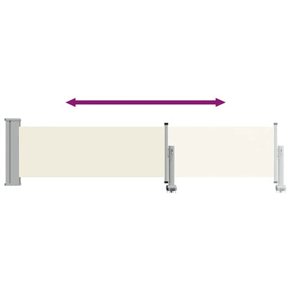 Toldo lateral retrátil para pátio 60x300 cm creme