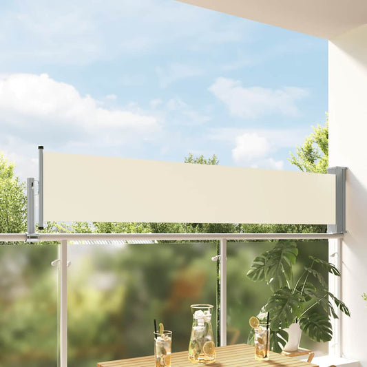 Toldo lateral retrátil para pátio 60x300 cm creme