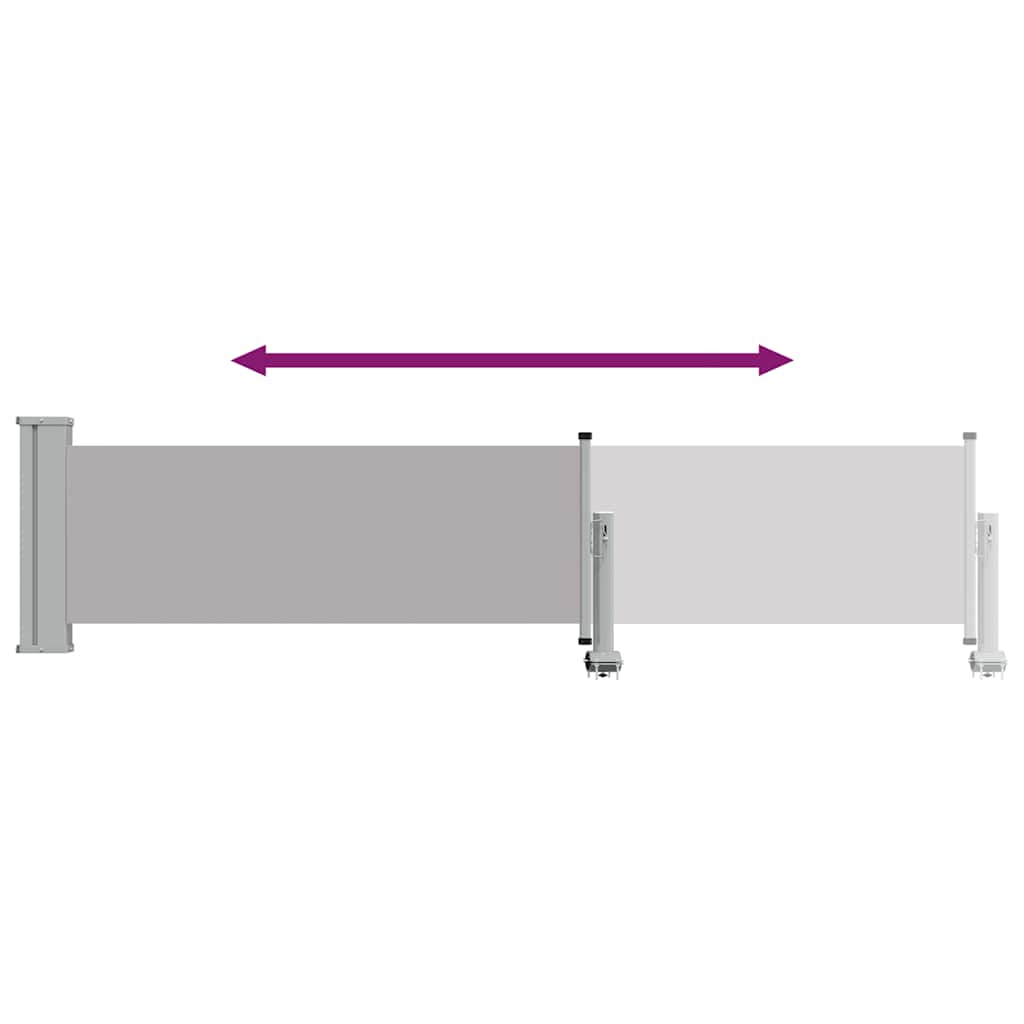 Toldo lateral retrátil para pátio 60x300 cm cinzento