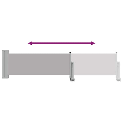 Toldo lateral retrátil para pátio 60x300 cm cinzento