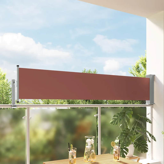 Toldo lateral retrátil para pátio 60x300 cm castanho